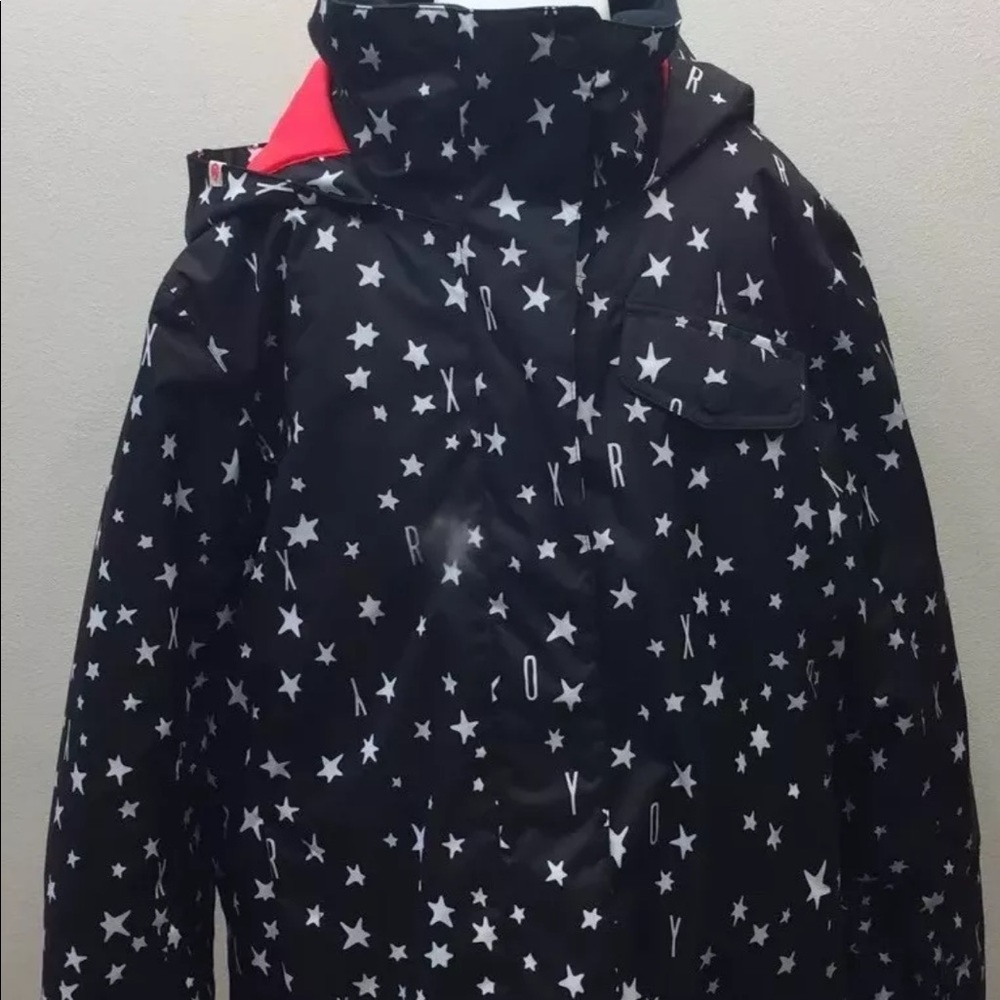 New Roxy Winter Coat Kid Girl Black Star Puffer Dry Flight 14 Insulated Jetty